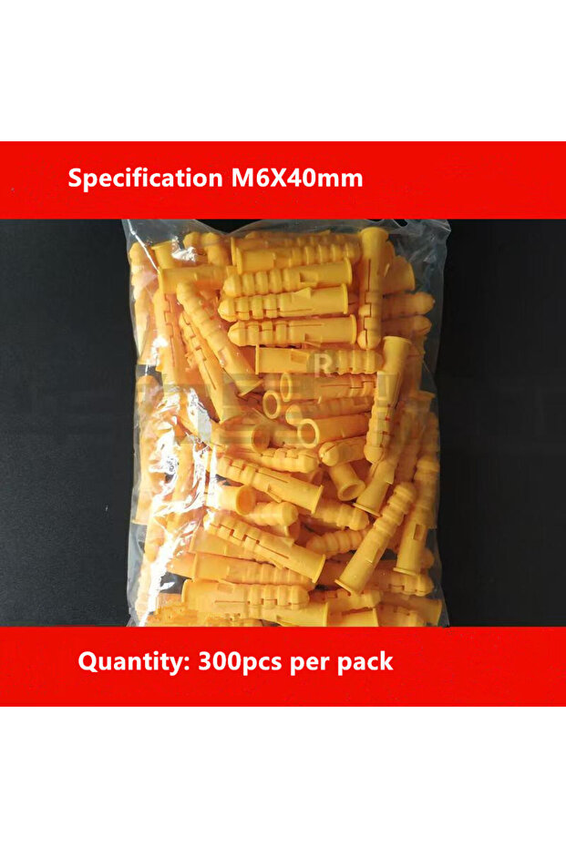 أنابيب تمدد بلاستيكية مضلعة M6X40mm 100-400 قطعة M6 M8 M10 سدادة أنبوب بلاستيكي عمود نايلون للتمدد.
