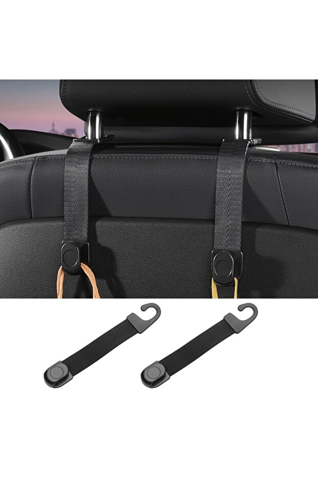 2Pcs Car Headrest Hooks Hanger for Bags Seat Back Organizer Holder Clips Auto Fastener Hooks Car ...