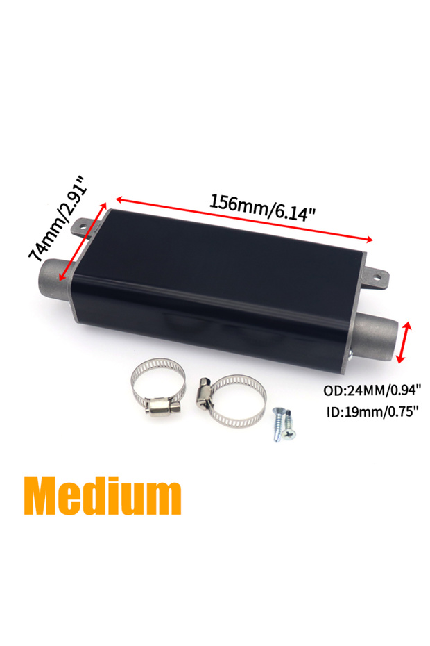 Medium Black 24mm Muffler S Curved Air Diesel Parking Heater Exhaust Pipe Aluminum Alloy For Webasto