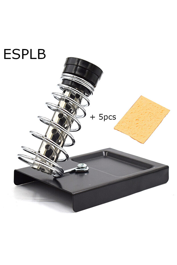 Double Tube Spring Soldering Iron Stand Holder with 5pcs Sponges for Electric High Temperature Re...