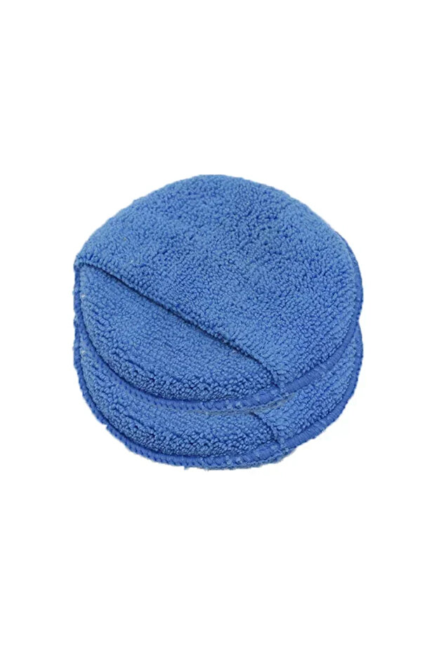 Blue 2Pcs Car Detailing Applicator Pads Car Care Waxing Polish Sponges Soft Microfiber Round Pocket
