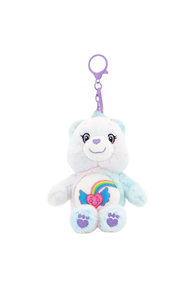Colorful Dream Bear Care Bears Plush Toy Kawaii Squeak Sound Keychain 15cm Pendant Cute Cartoon Keyc
