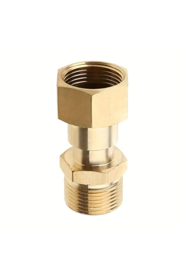 A Pressure Washer Swivel Fitting M22-14mm 5000 PSI Brass Quick Connect 360-Degree Rotation for Powe.