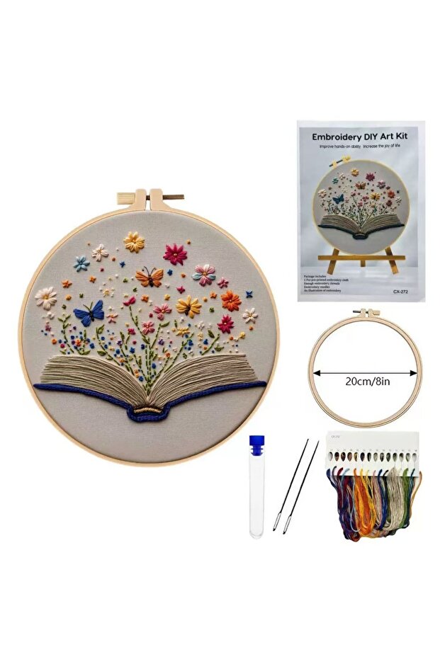 مجموعة مواد تطريز يدوي جديدة بنمط زهور من وايت، مناسبة بشكل خاص لـ