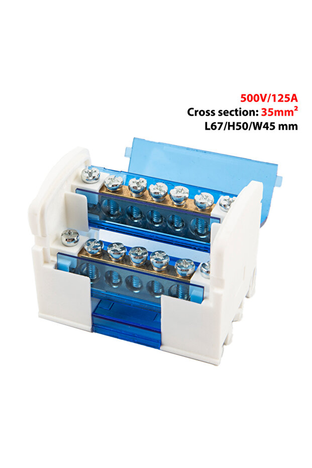 blue 500V/125A Din Rail Terminal Block Connector 207/211/215/407/411/415/413 Pure Copper Rail Connec