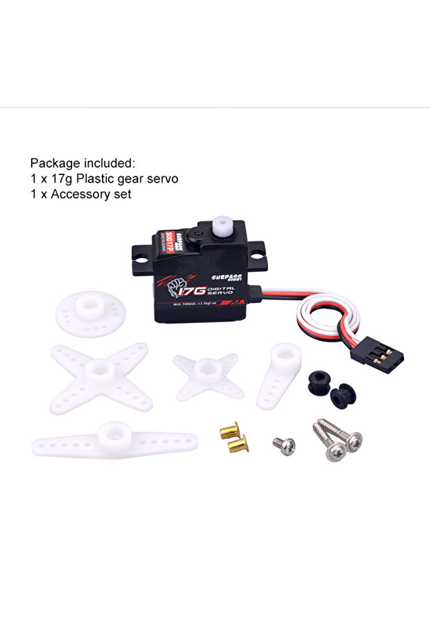 17g Plastic Gear SURPASS Hobby 17g Micro Mini Servo S0017M Gear 1.8KG Torque Digital Servo for 1/16