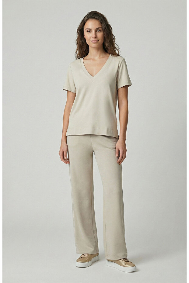 Taş Basic V Yaka Tshirt - 2