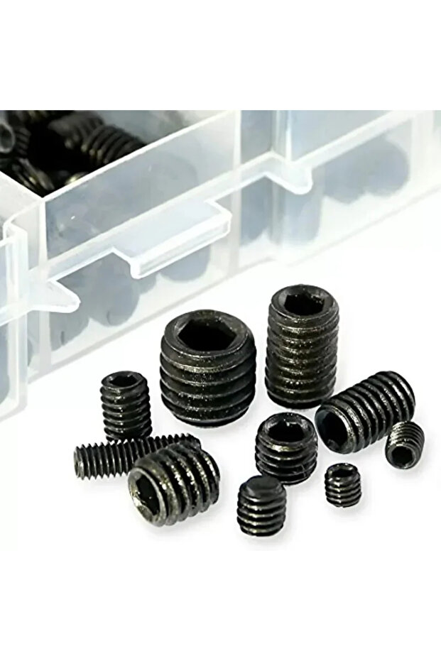 400pcs 400pcs Hex Socket Set Screws Assortment Kit M3 M4 M5 M6 M8 Alloy Steel Cup Point Grub Screws