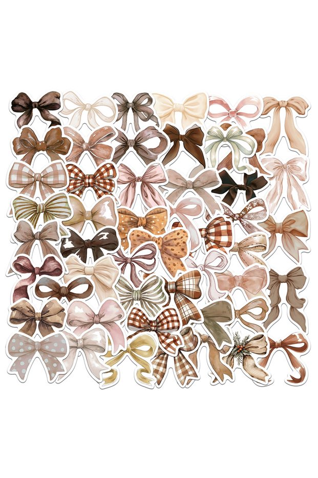 50PCS 10/30/50pcs Cute Cartoon Coquette Bows Stickers Decoration Decals DIY Laptop Fridge Suitcase P