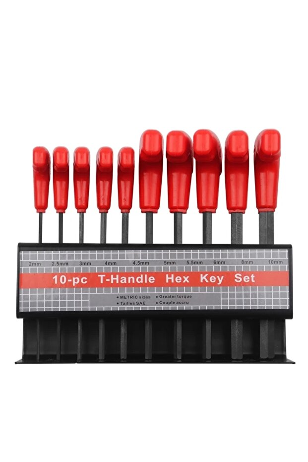 10 pcs Metric 10pcs Metric or Inch T-Handle Hex Key Allen Wrench Tool Set or Star T-Handle Hex Key S