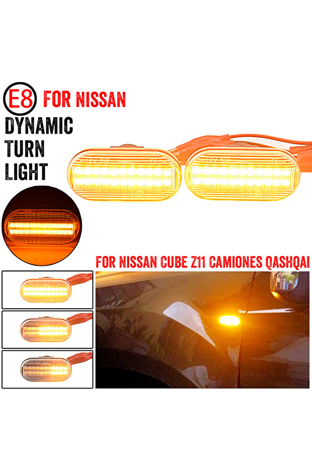 Dynamic Crystal 2160-AX000 Dynamic LED Side Marker Lights For Nissan Tiida C11 Note E11 NE11 Armada