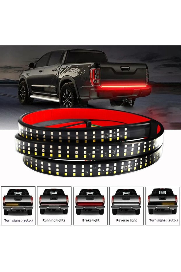 White Red Yellow 60 inch 150cm Truck Tailgate Light Bar 60 Inch LED Strip for Pickup Trailer SUV Ful