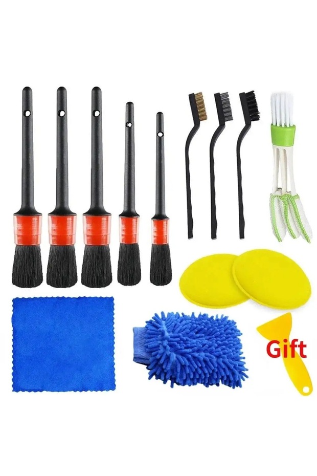 14pcs 18Car Wheel Hub Cleaning Brush Car Wash Brush Gap Brushes Air Conditioning Brush Air Outlet Br