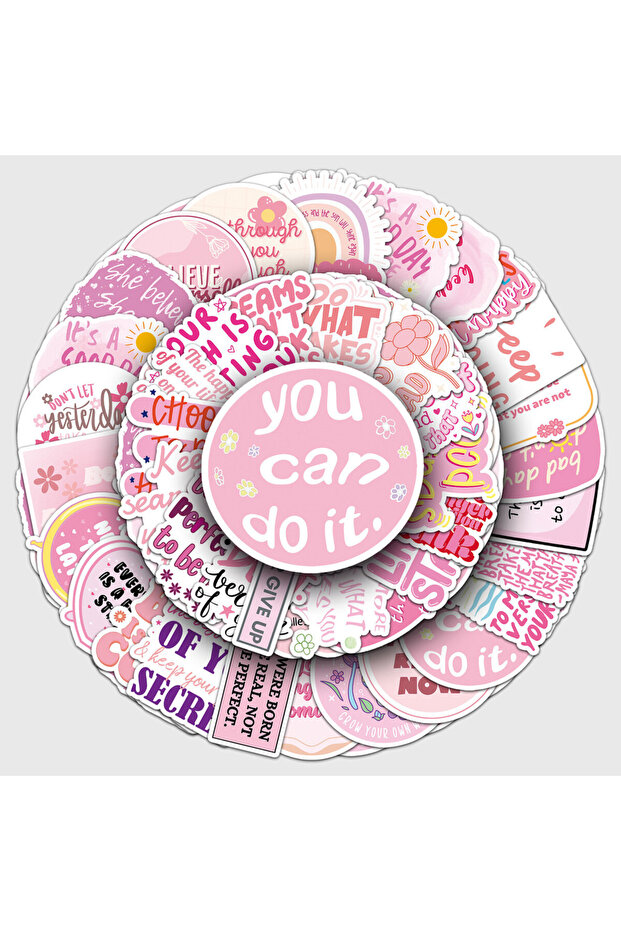 50PCS 50 Pink Inspirational Stickers - Waterproof Decals for Luggage, Tech & Travel AnimeWorlds Stor