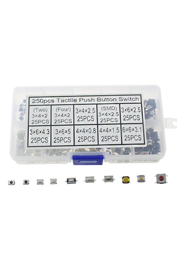 250 قطعة 10 أنواع اللمس مفتاح بـزر دفع سيارة التحكم عن بعد مفاتيح زر اللمس Microswitch - 6