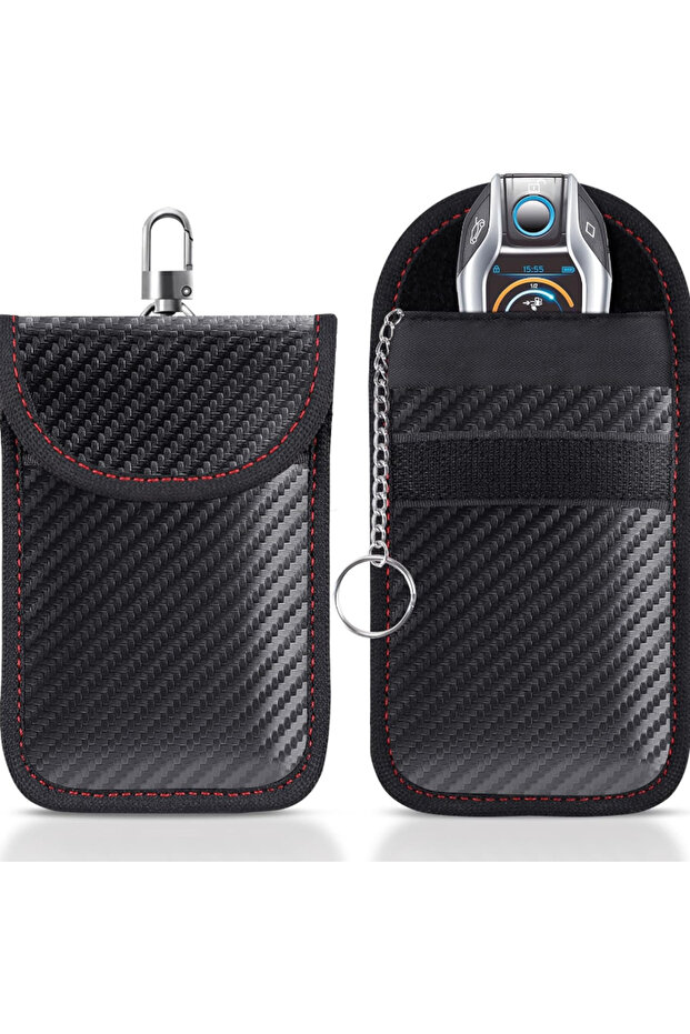 2pcs Small black Faraday Car Key Bag Signal Blocking Pouch Keyless Entry RFID Blocker Bag for Car Se