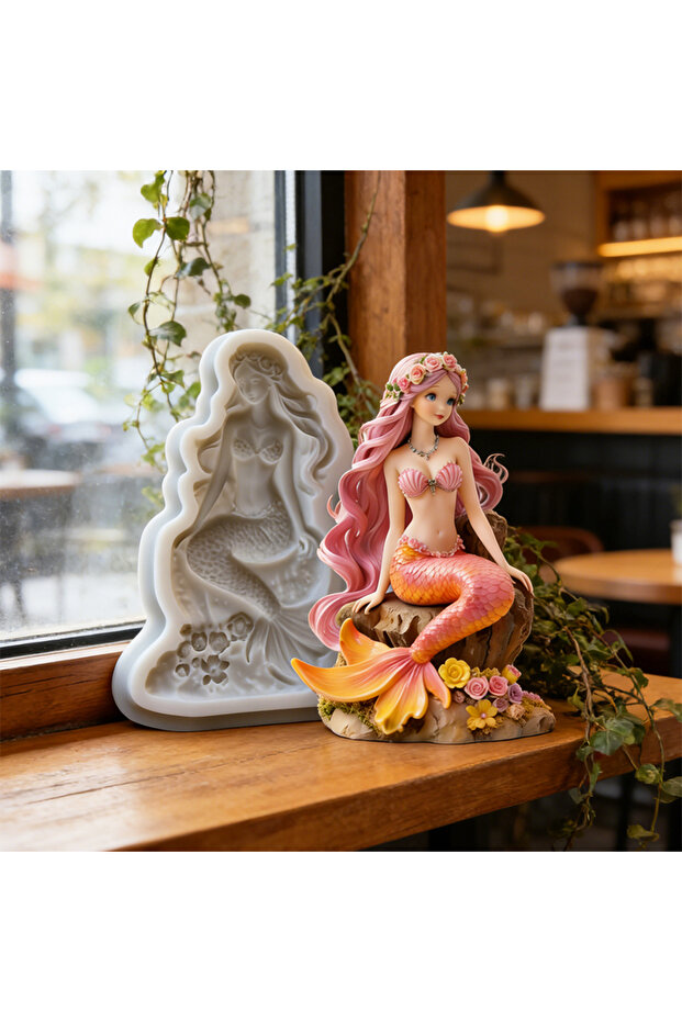 Beautiful mermaid silicone molds, reusable resin molds, clay and plaster molds, DIY decorative ha...