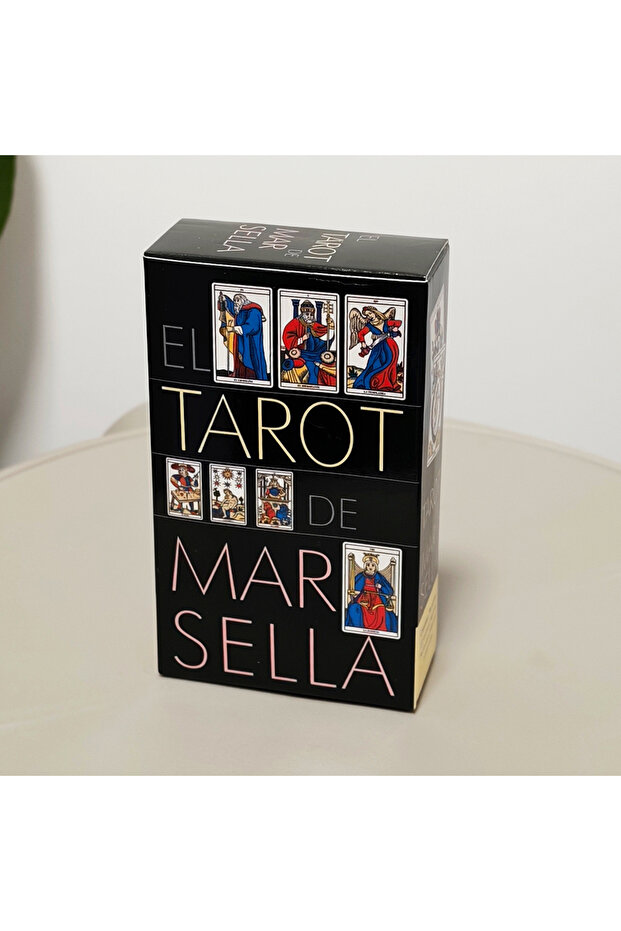 مجموعة أوراق التارو السوداء، 78 قطعة، مبنية على نظام مارسيليا، El Tarot De Marsella (النسخة الإسبانية)، 10.3 × 6 سم