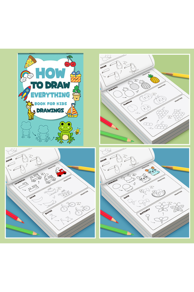 كتاب الرسم خطوة بخطوة للأطفال من بلو كيدز - تعلم كيفية رسم كل شيء - دروس سهلة للأطفال، الإبداع