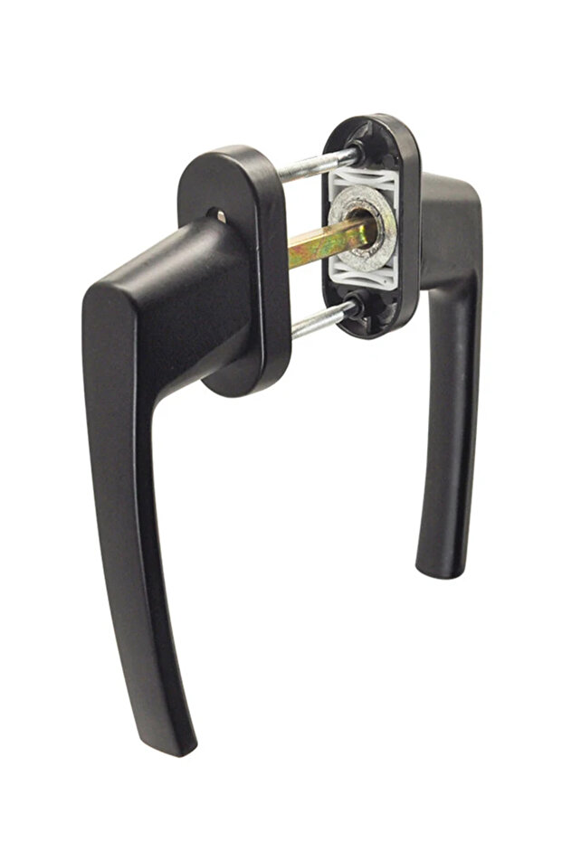 WHITE Two-end Lever Lock Solid Thickened Crank Handle with Keys Full solid thickened door handle wit - 8