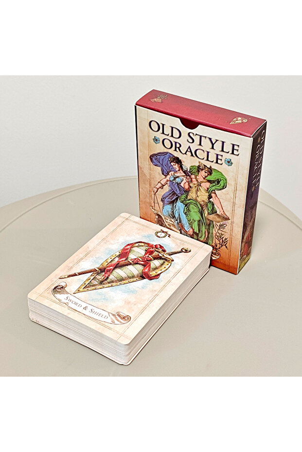 Burgundy 10.5*7.5cm on 350GSM Double-embossed Cardstock Old Style Oracle Deck 52 Pcs Cards Inspired