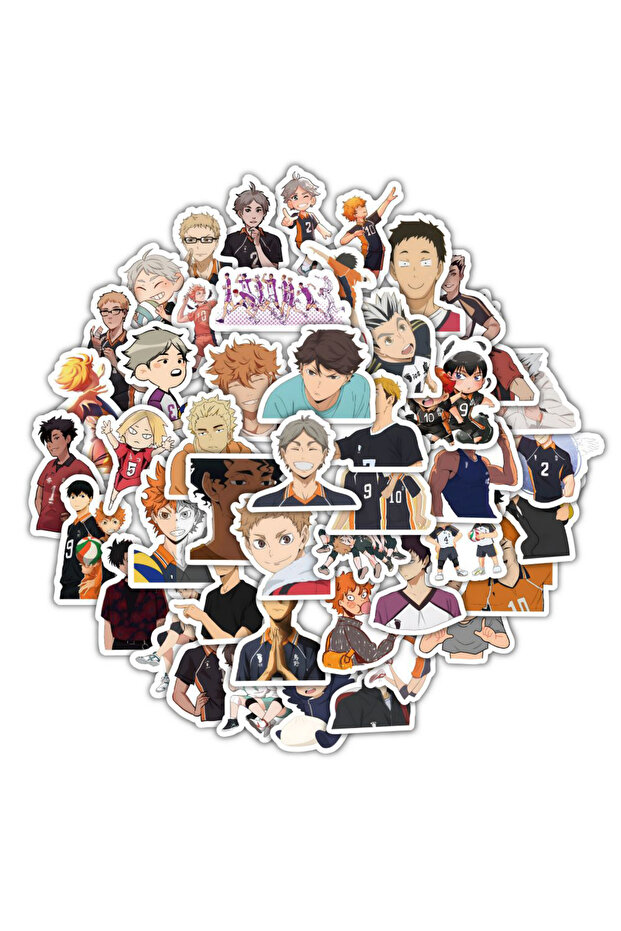 60PCS 10/30/60pcs Cute Anime Haikyuu!! Cartoon Stickers Graffiti Decals DIY Laptop Phone Note