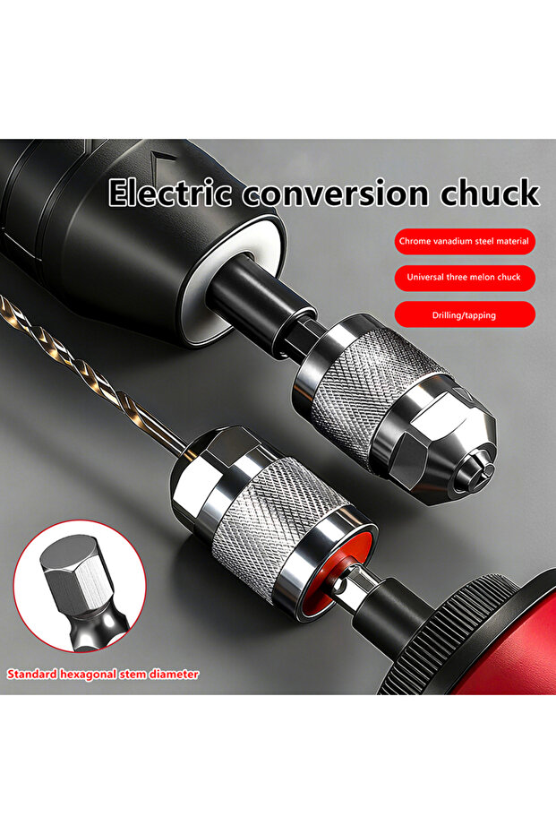 1* محول ظرف مفك براغي بمقبض سداسي سريع التغيير، محول لقم الثقب الكهربائي... - 2