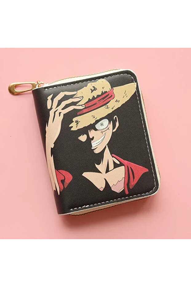B Anime One Piece Wallet Luffy Straw Hat Pirates Men's Short Wallet Multi-function Multi-card