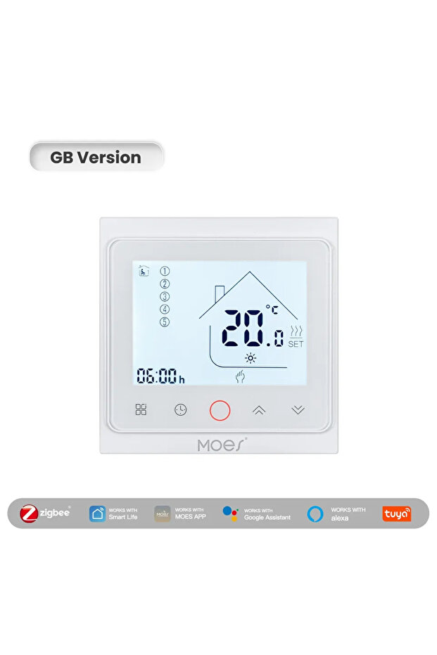 MOES GB White MOES Tuya ZigBee Smart Thermostat Room Temperature Control Water/Electric Floor Heatin