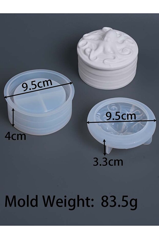 Octopus Octopus Candle Jar Silicone Mold Set DIY Handmade Relief Design Flower Pot Jewelry Storage B