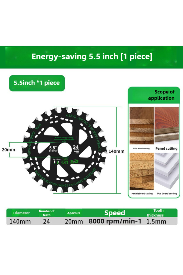 5.5 inch Baolian Lithium Battery Saw Blade Woodworking Alternating Tooth 4/5/6 Inch Cutting Machine