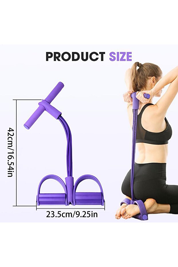 Purple Yoga exercise band Pedal Puller Band 4-Tube Elastic Pull Rope weerstandstrainer Resistance Ba