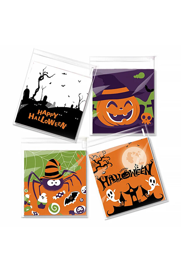 Other MULTI 100pcs- New Halloween Cookies Bag 100Pcs Nougat Snowflake Crisp Fruit Bag Ghost Festival