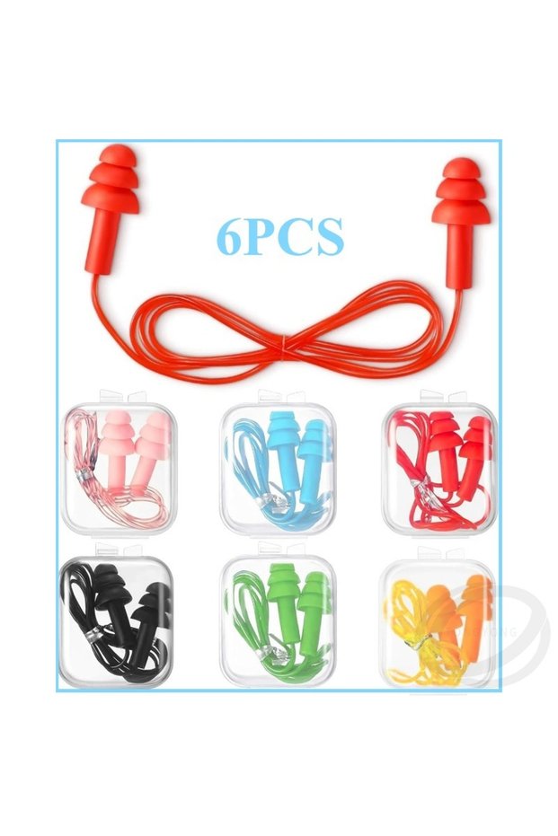 6 Pairs 6 Pairs Soft Anti-Noise Ear Plug with Rope Waterproof Ear Plugs Swimming for Kids Adult Ear