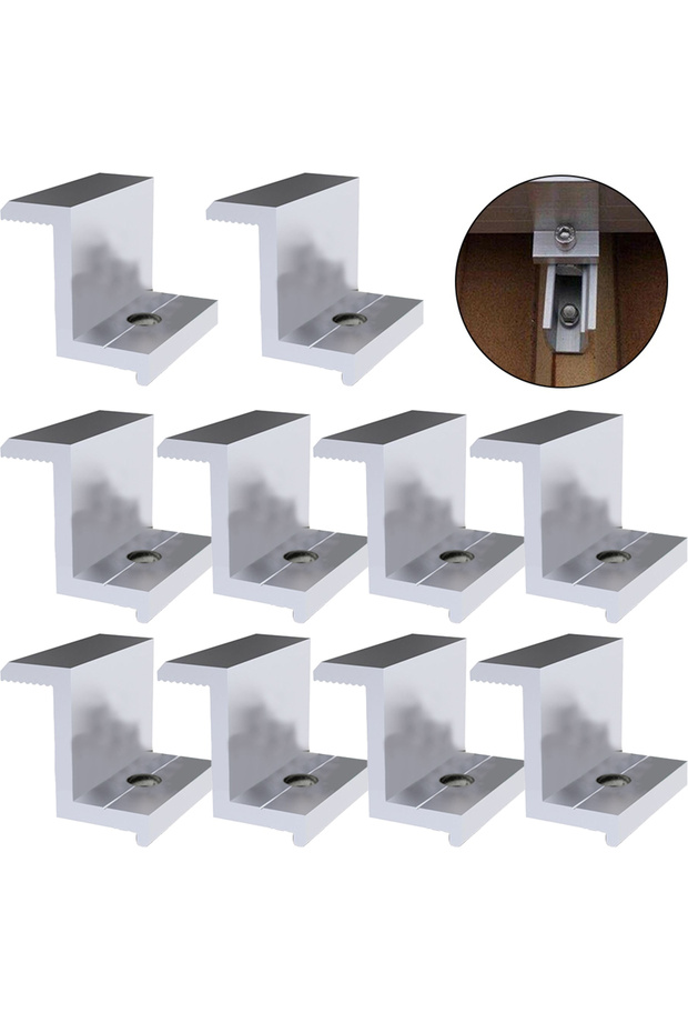 30mm 10Pcs Solar Photovoltaic Brackets Aluminum-Alloy Clamp For Solar Module Solar Panel Racking Mou