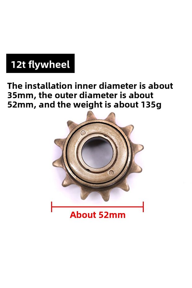 12T 12T/14T Teeth Single Speed Freewheel Flywheel Sprocket Large Diameter Bike Bicycle Flywheel Pini