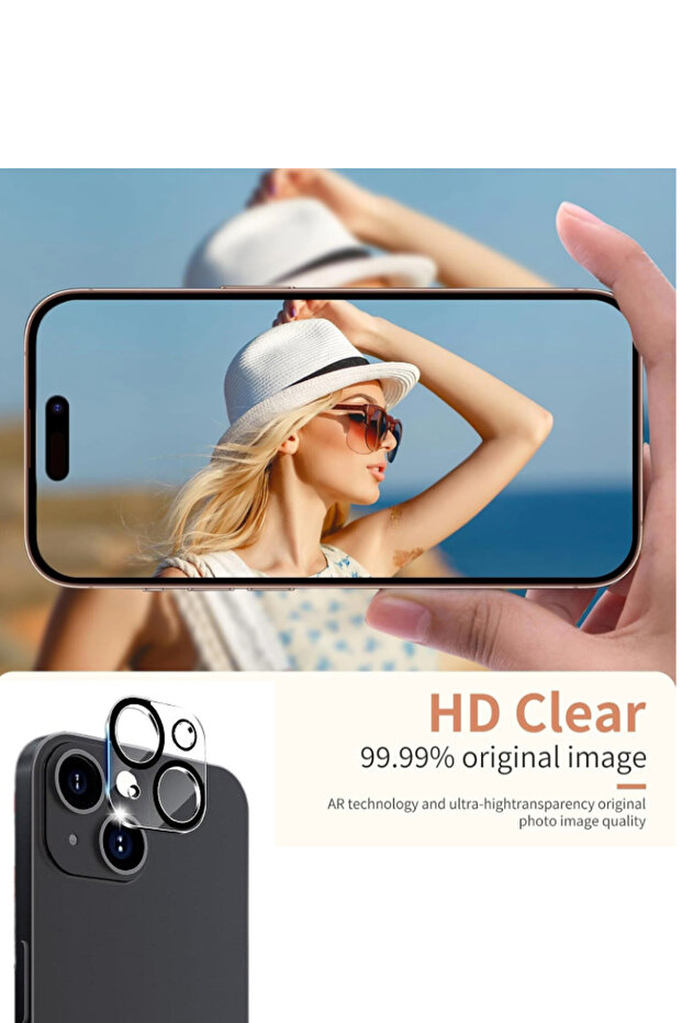 واقي عدسة كاميرا ممتاز لهاتف آيفون 15 بلس من آبل - أسود - 3