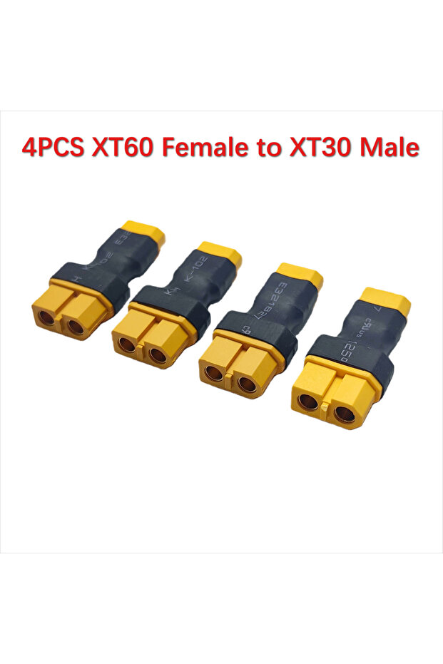 4PCS XT60F to XT30-M 4PCS XT60 to XT30 Plug Adapter Male/Female Converter Connector for FPV Drone RC