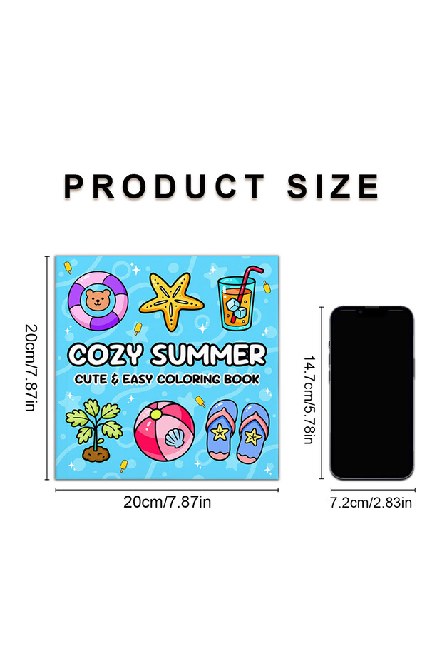 20x20cm 24pages COZY SUMMER Bold-easy Patterns Coloring Book for Adults Cute Graffiti Painting Drawi