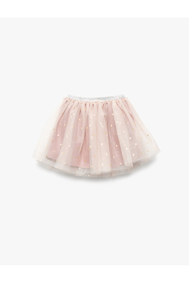 Tulle Detailed Elastic Waist Tutu Skirt