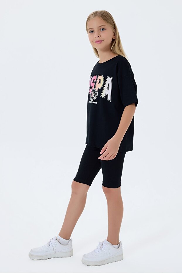 4-15 Years Old Licensed Us Polo Assn Girl's Set-Black