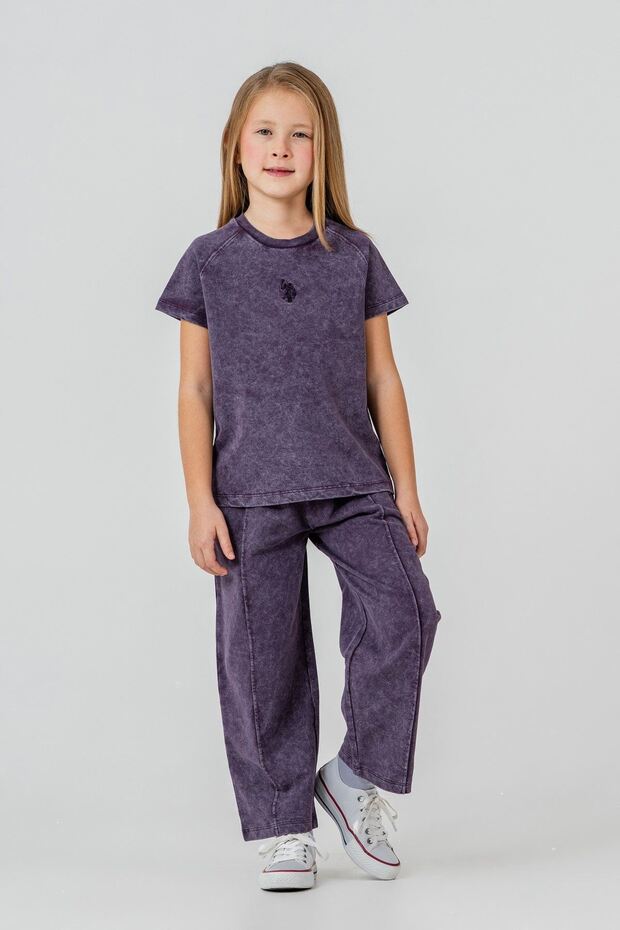 Ages 4-15 Licensed Us Polo Assn Girls' Set - Purple