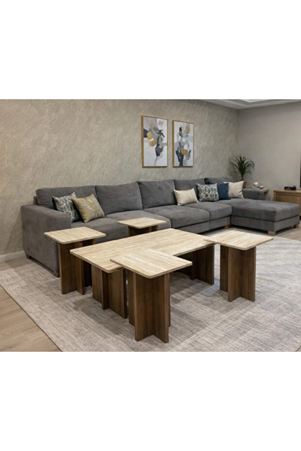 طقم طاولة بسطح بديل من الرخام - 2