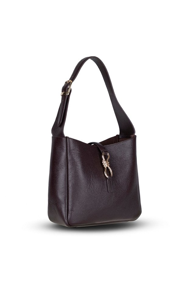 Classic Genuine Leather Women's Shoulder Bag That Matches Every Combination – Azura - Bitter Brown