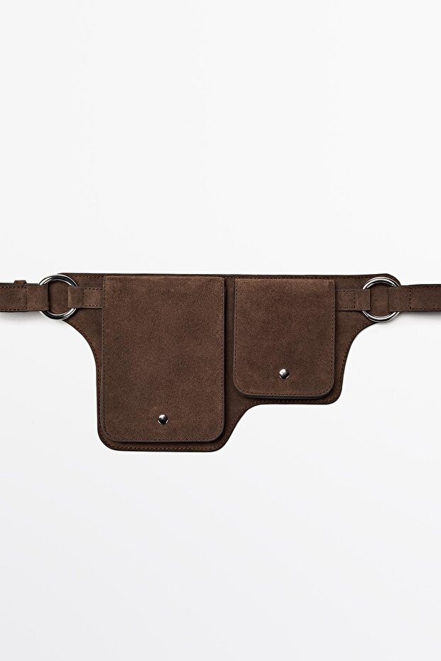 Double compartment leather belt bag - 4