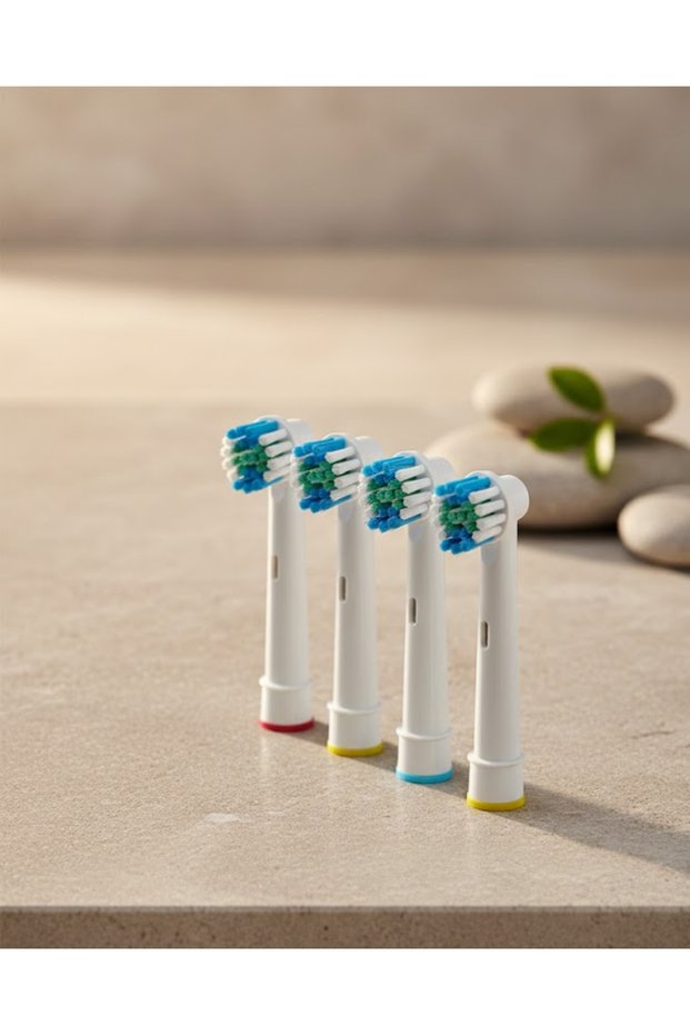 Color Ring Family Type Toothbrush Replacement Head 4-Pack