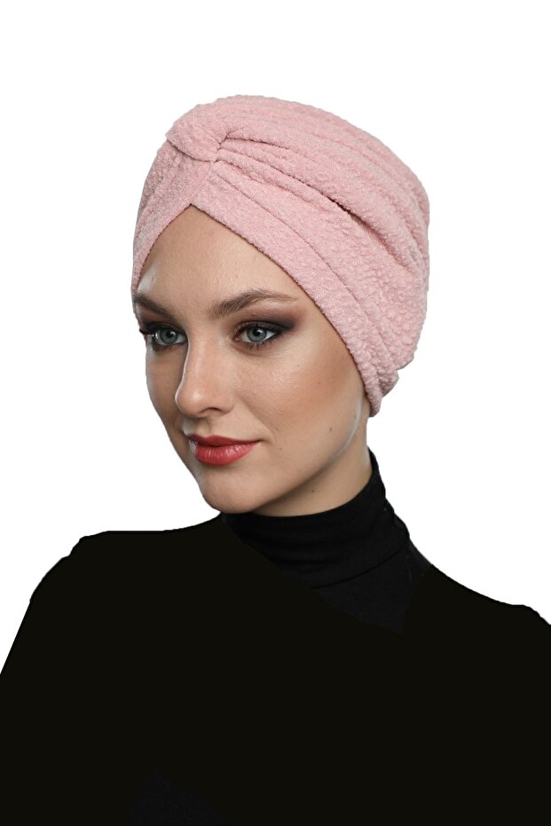 Brocade Banded Powder-Lined Ready-Made Turban Hijab Medical Use Suitable