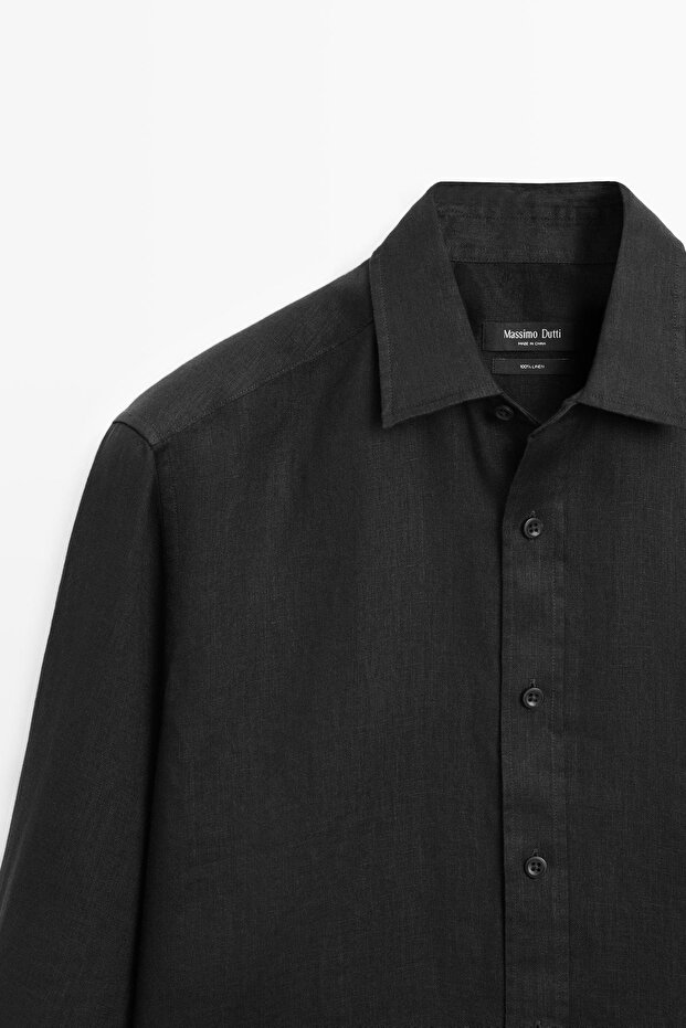 %100 keten regular fit gömlek - 6