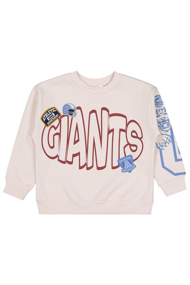 سترة رياضية مطبوعة عليها علامة Giants للأعمار من 6 إلى 9 سنوات - بيج للأعمار من 8 إلى 9 سنوات