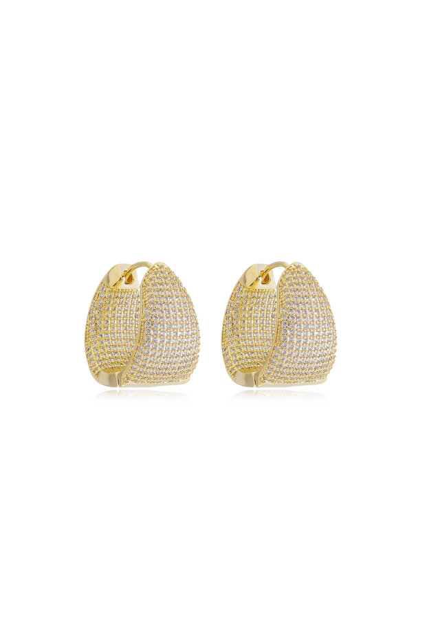 Luxury hoop earrings with shiny stones